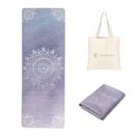 SNAKUGA Foldable Yoga Mat Natural Rubber Mat with Carry Bag, Non-Slip Suede Surface for Travel & Pilates (72"x24"x1.5mm)