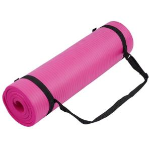 Fitvids 1/2-Inch Thick High Density Foam Exercise Yoga Mat with Carrying Strap, For Cushioning The Body Against Hard Floors, Pink