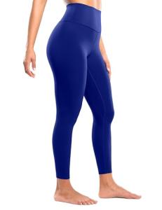 ENERBLOOM Workout Leggings for Women Yoga Pants 7/8 High Waisted Athletic Tights Silky Feeling Soft Gym Activewear Lounge 25" Crashed Blue XX-Small
