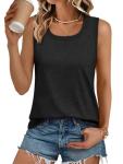 AUTOMET Womens Loose Fit Casual Flowy Tank Tops Square Neck Trendy Sleeveless Summer Tops Clothes Spring Outfits 2026 Black L