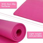 Fitvids 1/2-Inch Thick High Density Foam Exercise Yoga Mat with Carrying Strap, For Cushioning The Body Against Hard Floors, Pink