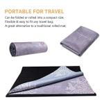 SNAKUGA Foldable Yoga Mat Natural Rubber Mat with Carry Bag, Non-Slip Suede Surface for Travel & Pilates (72"x24"x1.5mm)