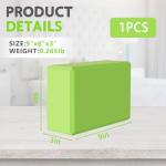 MBHKRRS 9"x6"x3" Yoga Blocks, Soft Non-Slip Surface Premium Foam Blocks, Supportive, Lightweight, Odor Resistant, Yoga Accessories for Pilates Meditation General Fitness Stretching Toning (green-1 Pack)