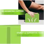 MBHKRRS 9"x6"x3" Yoga Blocks, Soft Non-Slip Surface Premium Foam Blocks, Supportive, Lightweight, Odor Resistant, Yoga Accessories for Pilates Meditation General Fitness Stretching Toning (green-1 Pack)