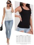 BQTQ 5 Pack Square Neck Tank Tops for Women Sleeveless Ladies Tank Tops with Square Neck Womens Undershirt Tank Tops, L