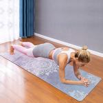 SNAKUGA Foldable Yoga Mat Natural Rubber Mat with Carry Bag, Non-Slip Suede Surface for Travel & Pilates (72"x24"x1.5mm)