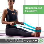 Gaiam Restore Resistance Band Stretching Strap - Stretch Legs & Arms with Medium Resistance Loops, Multiple Holds for Increased Range of Motion, Flexibility or Strength Training