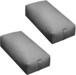 Sunshine Yoga Extra Firm Large Yoga Bolster, 24" x 12" x 6" Restorative Yoga Pillow With Handles and Removable Cover, Rectangular Cotton Cushion for Studios, Pack of 2, Cool Gray