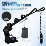 comness Foot and Calf Stretcher-Stretching Strap For Plantar Fasciitis, Heel Spurs, Foot Drop, Achilles Tendonitis & Hamstring. Yoga Foot & Leg Stretch Strap. (Black)