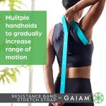 Gaiam Restore Resistance Band Stretching Strap - Stretch Legs & Arms with Medium Resistance Loops, Multiple Holds for Increased Range of Motion, Flexibility or Strength Training
