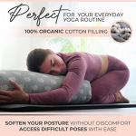 Y O Gayo Bolster for Restorative Yoga - Made with 100% Cotton, Pillow Set Includes Extra Washable Cover and Carry Bag, 25 X 10.5 X 6.5 inches