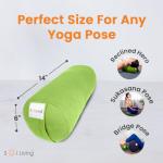 Sol Living Yoga Bolster Pillow for Restorative Yoga Meditation Bolster 100% Cotton Cylindrical Meditation Cushion Firm Cushion Bolster Washable Cover for Balance Support Asana Poses