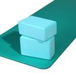 Fitvids Set of 2 High Density Yoga Blocks, 9"x6"x4" Each, Pair (Green)