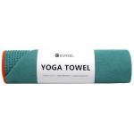 Eunzel Hot Yoga Towel - Microfiber Non Slip Yoga Mat Towel with Grip Dot Sweat Absorbent Towel for Hot Yoga, Pilates and Fitness 72" x 24", Dark Cyan/Orange