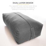 Sunshine Yoga Extra Firm Large Yoga Bolster, 24" x 12" x 6" Restorative Yoga Pillow With Handles and Removable Cover, Rectangular Cotton Cushion for Studios, Pack of 2, Cool Gray