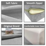 NGT new guide steps Yoga Bolster Pillow for Meditation and Support - Rectangular Yoga Cushion Foam Wedges Washable Suede Pillowcase for Men and Women with Carry Handles.(Grey Soft fabric)