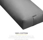 Sunshine Yoga Extra Firm Large Yoga Bolster, 24" x 12" x 6" Restorative Yoga Pillow With Handles and Removable Cover, Rectangular Cotton Cushion for Studios, Pack of 2, Cool Gray