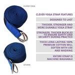 Clever Yoga - 8 ft Yoga Strap for Exercise & Physical Therapy, Leg Stretching Strap Yoga Accessories & Stretching Equipment, Leg Stretcher for Women & Men, Home Workout Essentials - Pink