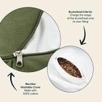 Retrospec Sedona Zafu Meditation Cushion with Buckwheat Hull Fill - Adjustable Yoga & Pilates Equipment Support - 17in Crescent Cotton Cover