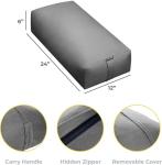 Sunshine Yoga Extra Firm Large Yoga Bolster, 24" x 12" x 6" Restorative Yoga Pillow With Handles and Removable Cover, Rectangular Cotton Cushion for Studios, Pack of 2, Cool Gray