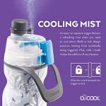 O2COOL Mist 'N Sip Misting Water Bottle 2-in-1 Mist And Sip Function With No Leak Pull Top Spout Reusable Sports Water Bottle - 20 oz (Yoga Mint)