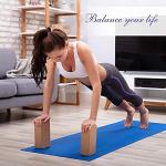ARLTB Cork Yoga Blocks 2 Pack with Yoga Strap Set 9"x6"x4"