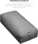 Sunshine Yoga Extra Firm Large Yoga Bolster, 24" x 12" x 6" Restorative Yoga Pillow With Handles and Removable Cover, Rectangular Cotton Cushion for Studios, Pack of 2, Cool Gray