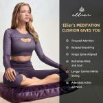 Zafu & Zabuton Meditation Cushion Set - Buckwheat Hull & Memory Foam Pillows, Ergonomic Support for Yoga, Mindfulness - Organic Velvet Cover, Large Size, Durable Comfort (Purple)