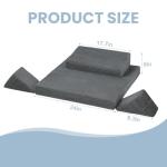 PRIMEPATIO Meditation Cushion, Meditation Pillow for Sitting on Floor, Large Yoga Zabuton Pillows Washable, Zafu Set with 2 Knee Supports, 3 Shapes for Comfortable Sitting, Dark Grey