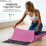 HOMEXCEL Hot Yoga Towels 2 Pack, (26.5" x 72") Non-Slip & Ultra-Absorbent Microfiber Yoga Mat Towels for Hot Yoga, Pilates, Exercise, Fitness, Bikram and Workout, Blue/Pink