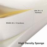 NGT new guide steps Yoga Bolster Pillow for Meditation and Support - Rectangular Yoga Cushion Foam Wedges Washable Suede Pillowcase for Men and Women with Carry Handles.(Grey Soft fabric)