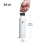 Hydro Flask Water Bottle - Insulated Stainless Steel - Non Spill, Leakproof in 24 Oz White