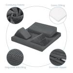 PRIMEPATIO Meditation Cushion, Meditation Pillow for Sitting on Floor, Large Yoga Zabuton Pillows Washable, Zafu Set with 2 Knee Supports, 3 Shapes for Comfortable Sitting, Dark Grey