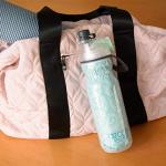 O2COOL Mist 'N Sip Misting Water Bottle 2-in-1 Mist And Sip Function With No Leak Pull Top Spout Reusable Sports Water Bottle - 20 oz (Yoga Mint)