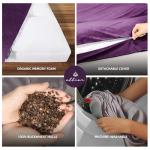Zafu & Zabuton Meditation Cushion Set - Buckwheat Hull & Memory Foam Pillows, Ergonomic Support for Yoga, Mindfulness - Organic Velvet Cover, Large Size, Durable Comfort (Purple)