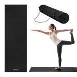 Gaiam Essentials 1/4" Thin (6mm) Yoga & Pilates, Fitness & Exercise Mat with Easy-Cinch Carrier Strap Cusion Support For Fitness and Gym Workouts