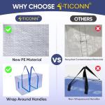 TICONN 6 Pack Extra Large Moving Bags Heavy Duty with Zippers & Carrying Handles, Durable Storage Bags Moving Boxes for Closet Organizers and Storage (6 Pack, Blue)