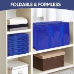 TICONN 6 Pack Extra Large Moving Bags Heavy Duty with Zippers & Carrying Handles, Durable Storage Bags Moving Boxes for Closet Organizers and Storage (6 Pack, Blue)