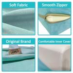 NGT new guide steps Yoga Bolster Pillow for Meditation and Support - Rectangular Yoga Cushion Foam Wedges Washable Suede Pillowcase for Men and Women with Carry Handles.(Green Soft fabric)