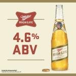 Miller High Life American Beer, 12 Pack, 12 fl oz Glass Bottles, 4.6% ABV