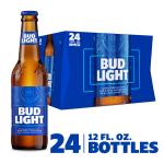 Bud Light Beer, 24 pack Beer, 12 fl oz Glass Bottles, 4.2% ABV, American Lager