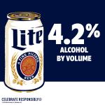Miller Lite Beer, 12 pack, 12 fl oz Aluminum Cans, 4.2% ABV