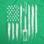 Mens Craft Beer American Flag St Patricks Day Graphic Tee Drinking T Shirt Funny T Shirts Saint Patrick's Day Apparel for Men Cool Drinking Short Sleeve Green - XXL