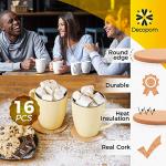 Cork Coaster Set with Metal Holder - 16 Pieces