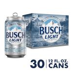 Busch Light American Light Lager Beer 30 Pack 12 fl oz Aluminum Cans 4.1% ABV