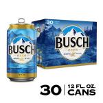 Busch American Lager Beer 30 pack 12 fl oz Aluminum Cans 4.3% ABV