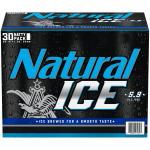 Natural Ice American Lager Beer 30 pack 12 fl oz Aluminum Cans 5.9% ABV