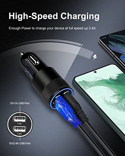 Fast Dual Port Car Charger for iPhone & Samsung