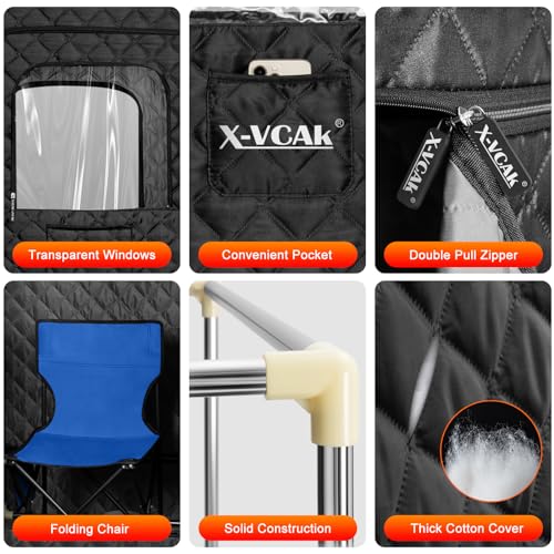 X-Vcak Black Portable Steam Sauna Tent