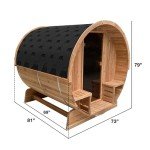 ALEKO 4-Person Cedar Barrel Sauna with Canopy